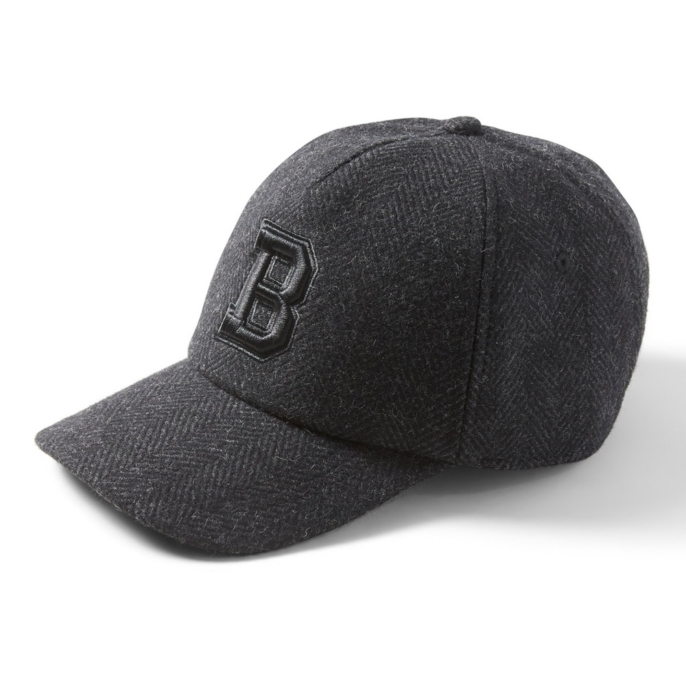 B wool leather Herringbone cap hat